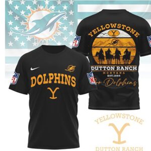 Miami Dolphins Yellowstone Dutton Ranch Montana Mashup Football Fan T Shirt Miami Dolphins Yellowstone Dutton Ranch Montana Mashup Football Fan T Shirt
