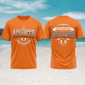 Miami Hurricanes 2025 College Football Playoff Advanced Orange Game Day Fan Shirt