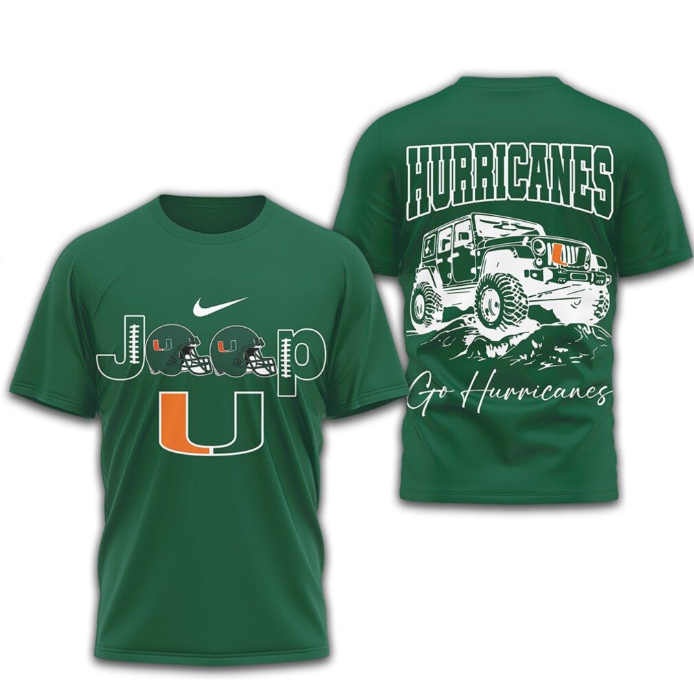 Miami Hurricanes Jeep Graphic The U Vintage Game Day Performance Shirt Miami Hurricanes Jeep Graphic The U Vintage Game Day Performance Shirt