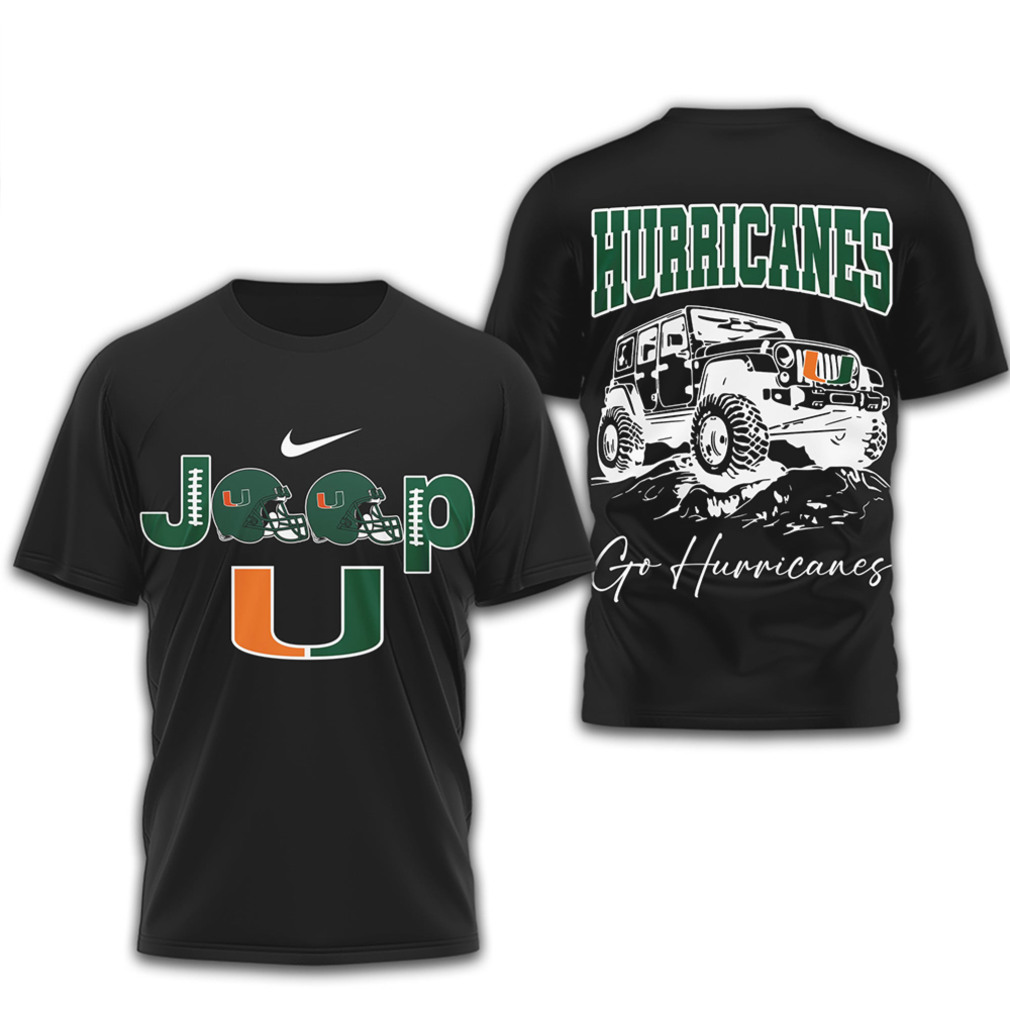 Miami Hurricanes Jeep Graphic The U Vintage Game Day Performance Shirt Miami Hurricanes Jeep Graphic The U Vintage Game Day Performance Shirt