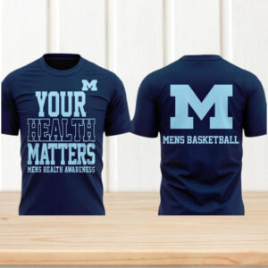Michigan Mens Health Awareness Your Health Matters Navy Blue Basketball Team Graphic T Shirt Michigan Mens Health Awareness Your Health Matters Navy Blue Basketball Team Graphic T Shirt
