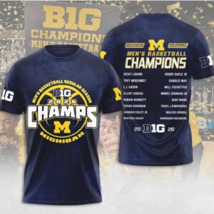 Michigan Wolverines 2026 Big Ten Men's Basketball Regular Season Champs Shirt