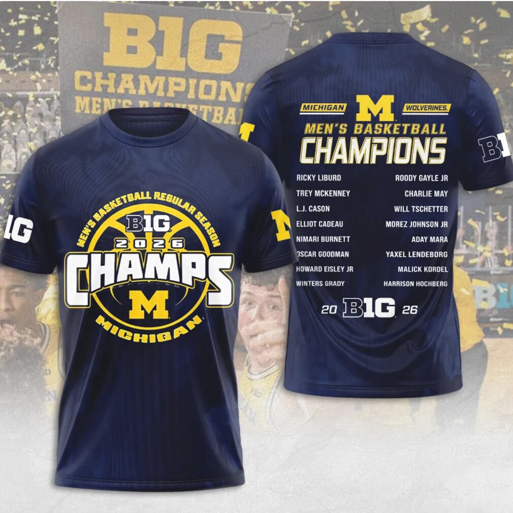 Michigan Wolverines 2026 Big Ten Men’s Basketball Regular Season Champs Shirt Michigan Wolverines 2026 Big Ten Men’s Basketball Regular Season Champs Shirt