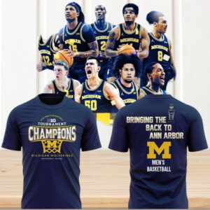 Michigan Wolverines Big Ten Tournament Champions Basketball Navy Blue Championship Graphic Shirt Michigan Wolverines Big Ten Tournament Champions Basketball Navy Blue Championship Graphic Shirt