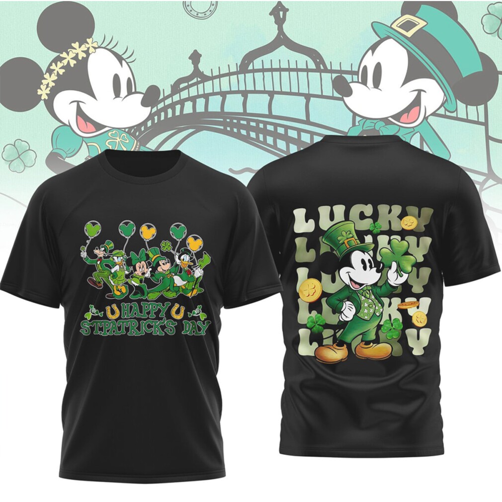 Mickey And Friends Saint Patrick's Day Lucky Clover Green Festive Disney T Shirt Mickey And Friends Saint Patrick's Day Lucky Clover Green Festive Disney T Shirt