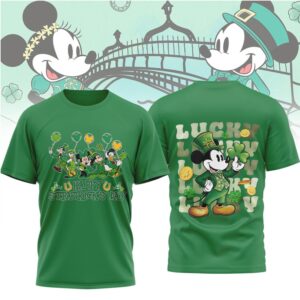 Mickey And Friends Saint Patrick's Day Lucky Clover Green Festive Disney T Shirt