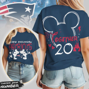 Mickey And Minnie Together New England Patriots Disney Inspired Football Fan Couple Shirt Mickey And Minnie Together New England Patriots Disney Inspired Football Fan Couple Shirt