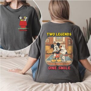 Mickey Mouse Snoopy Two Legends One Smile Graphic T Shirt Mickey Mouse Snoopy Two Legends One Smile Graphic T Shirt