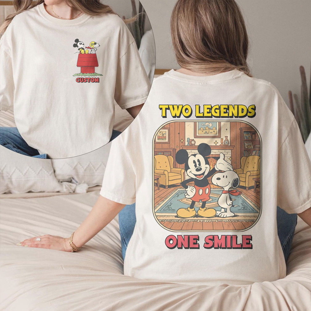 Mickey Mouse Snoopy Two Legends One Smile Graphic T Shirt Mickey Mouse Snoopy Two Legends One Smile Graphic T Shirt