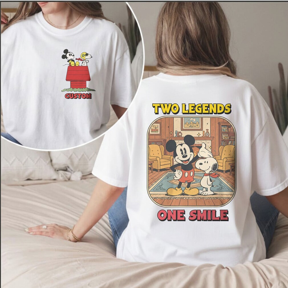 Mickey Mouse Snoopy Two Legends One Smile Graphic T Shirt Mickey Mouse Snoopy Two Legends One Smile Graphic T Shirt