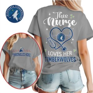 Minnesota Timberwolves Nurse Heart Stethoscope Graphic Tee NBA Healthcare Fan Game Day Gear Shirt