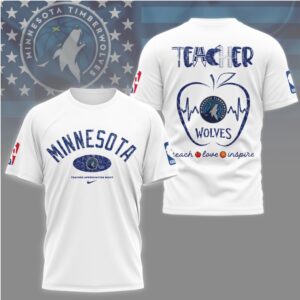 Minnesota Timberwolves Teacher Appreciation Night Shirt Timberwolves Basketball Teacher Heartbeat Graphic Shirt