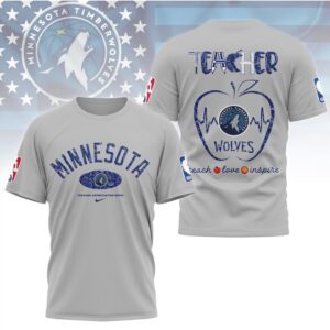 Minnesota Timberwolves Teacher Appreciation Night Shirt Timberwolves Basketball Teacher Heartbeat Graphic Shirt