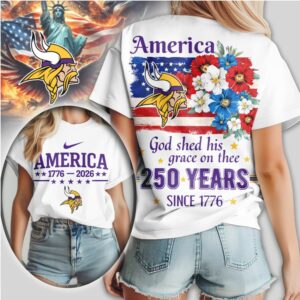 Minnesota Vikings America 250 Years Since 1776 Patriotic Independence Day Shirt