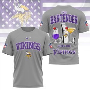 Minnesota Vikings Bartender Vintage Game Day Apparel Purple Pride T Shirt