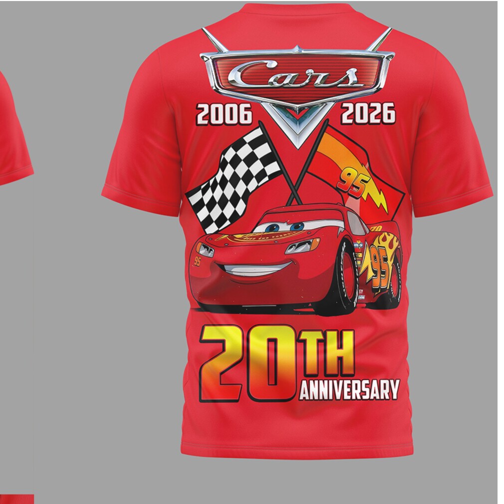 Minnesota Vikings Disney Cars 20th Anniversary Red Racing Graphic Lightning McQueen T Shirt Minnesota Vikings Disney Cars 20th Anniversary Red Racing Graphic Lightning McQueen T Shirt