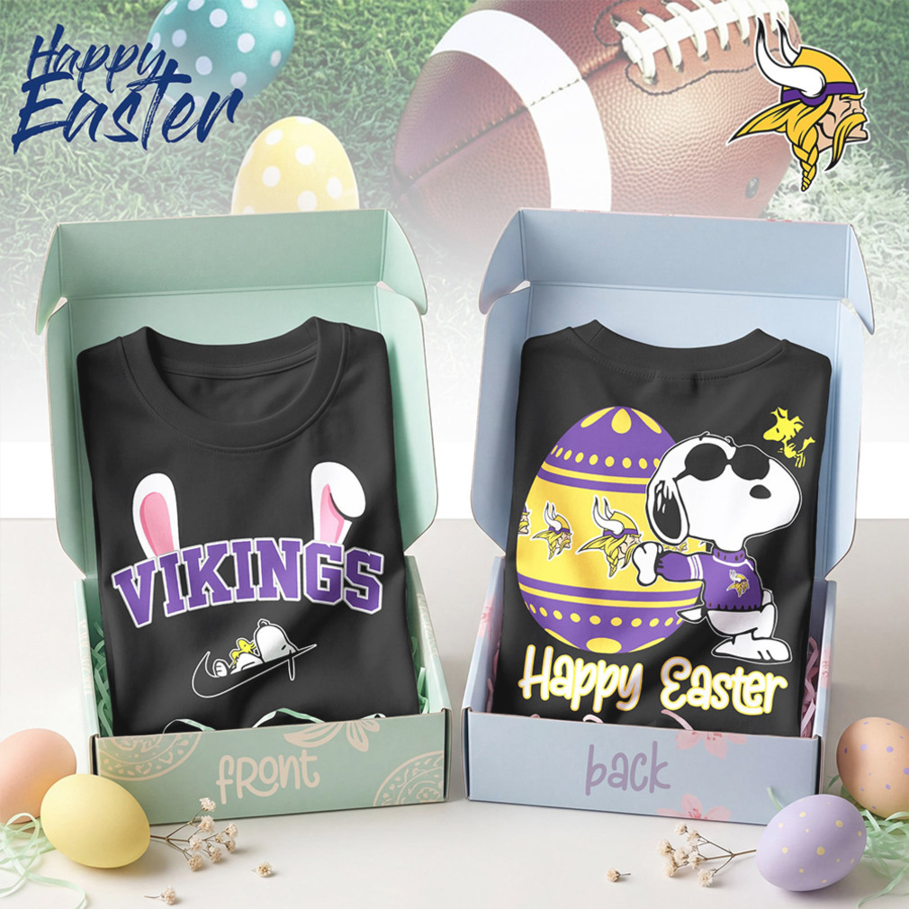 Minnesota Vikings Snoopy Happy Easter Bunny Ears Nike Logo Purple Football Shirt Minnesota Vikings Snoopy Happy Easter Bunny Ears Nike Logo Purple Football Shirt