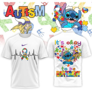 Minnesota Vikings Stitch Autism Awareness Puzzle Heart Support Group Sports Fan Shirt Minnesota Vikings Stitch Autism Awareness Puzzle Heart Support Group Sports Fan Shirt