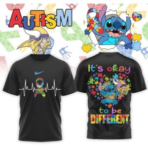 Minnesota Vikings Stitch Autism Awareness Puzzle Heart Support Group Sports Fan Shirt