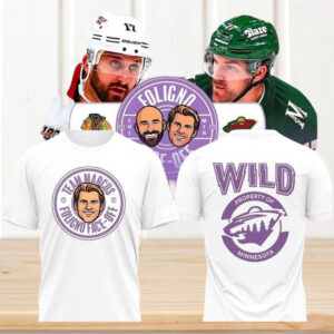 Minnesota Wild Foligno Face Off Property Of Hockey White Graphic Tee Vintage Style Shirt Minnesota Wild Foligno Face Off Property Of Hockey White Graphic Tee Vintage Style Shirt