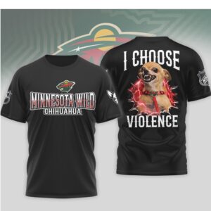 Minnesota Wild I Choose Violence Funny Chihuahua Dog Angry Hockey Mascot Shirt
