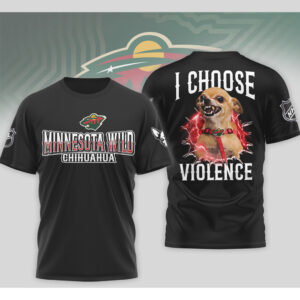 Minnesota Wild I Choose Violence Funny Chihuahua Dog Angry Hockey Mascot Shirt