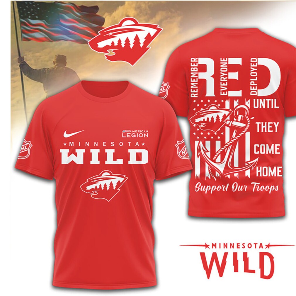 Minnesota Wild R.E.D. Friday Military Support Remember Everyone Deployed Hockey Shirt Minnesota Wild R.E.D. Friday Military Support Remember Everyone Deployed Hockey Shirt