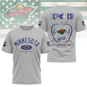 Minnesota Wild Teacher Appreciation Night Apple Graphic Game Day NHL Hockey Fan Shirt