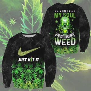 My Soul Smells Like Weed Just Hit It 420 Marijuana Skull tshirt