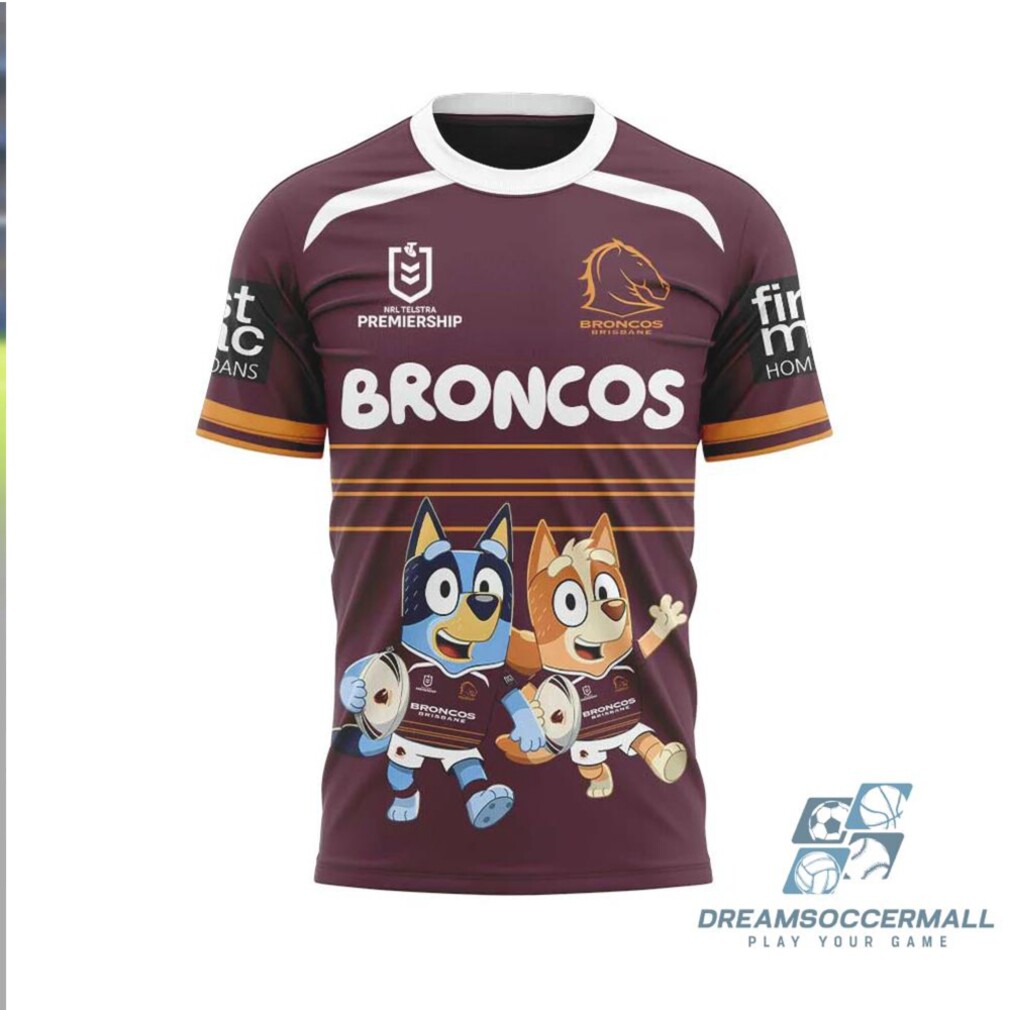 NRL Brisbane Broncos Bluey And Bingo Kids Rugby Game Day tshirt NRL Brisbane Broncos Bluey And Bingo Kids Rugby Game Day tshirt