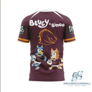 NRL Brisbane Broncos Bluey And Bingo Kids Rugby Game Day tshirt