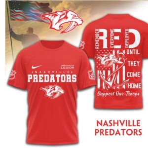 Nashville Predators R.E.D. Friday Military Appreciation Support Our Troops Hockey Shirt