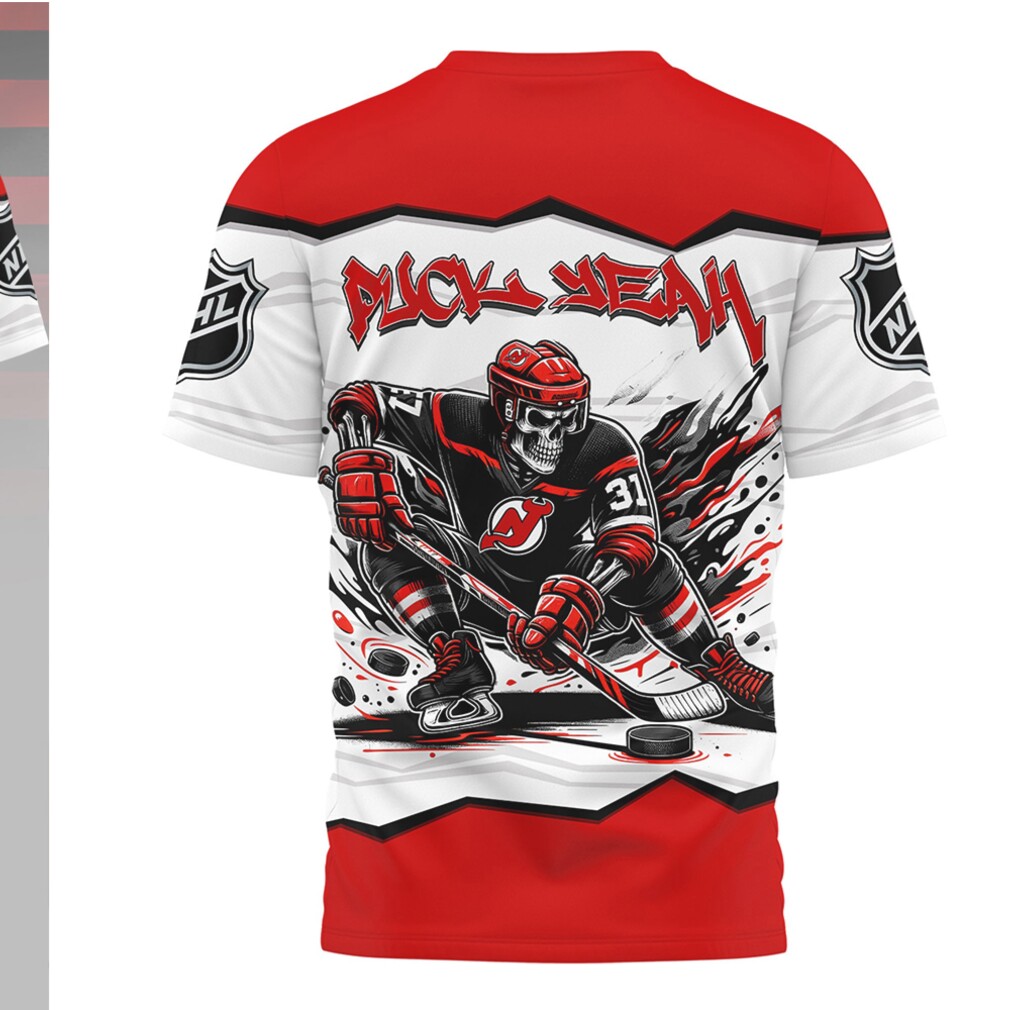 New Devils Puck Yeah Skeleton Red Hockey Fan Style Shirt New Devils Puck Yeah Skeleton Red Hockey Fan Style Shirt