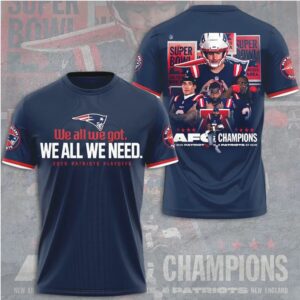 New England Patriots 2025 AFC Champions Super Bowl Playoff Football Graphic T Shirt