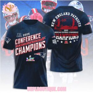 New England Patriots 2025 American Football Conference Champions Super Bowl LIX Bound Shirt