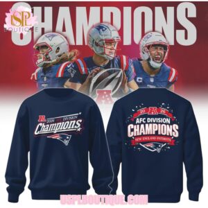 New England Patriots 2026 AFC Division Champions Navy Blue Football Fan Apparel Hoodie