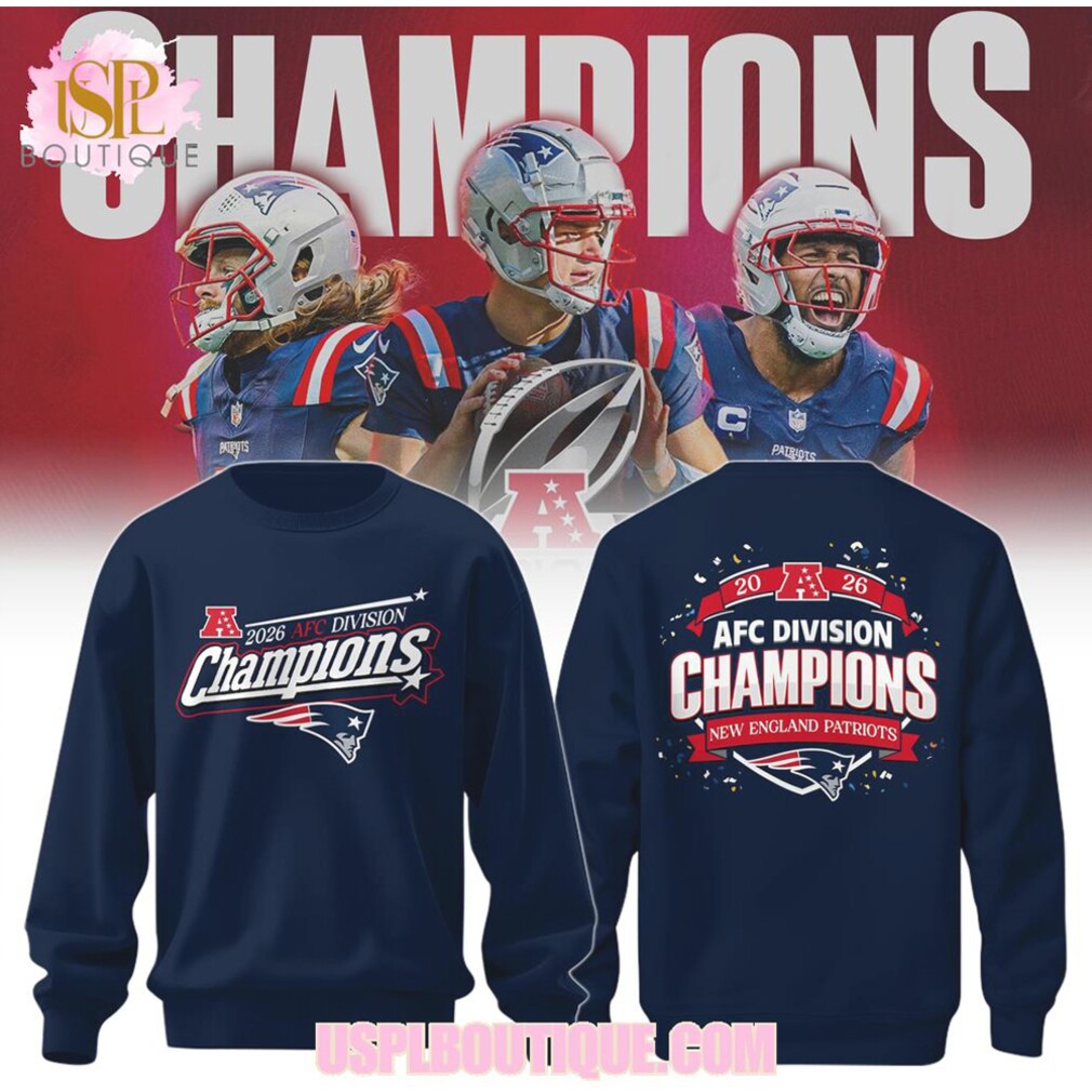 New England Patriots 2026 AFC Division Champions Navy Blue Football Fan Apparel Hoodie New England Patriots 2026 AFC Division Champions Navy Blue Football Fan Apparel Hoodie