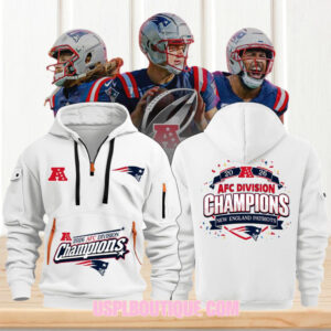 New England Patriots 2026 AFC Division Champions White Performance Tactical Pullover Graphic Hoodie New England Patriots 2026 AFC Division Champions White Performance Tactical Pullover Graphic Hoodie