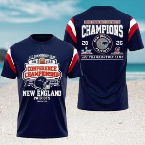 New England Patriots AFC Conference Championship Game Day Navy Graphic Tee Football Shirt