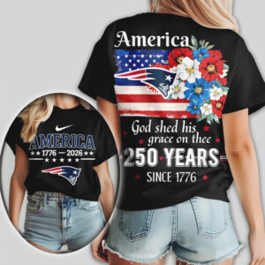 New England Patriots America 250 Years 1776 2026 Patriotic Floral Football Fan Shirt New England Patriots America 250 Years 1776 2026 Patriotic Floral Football Fan Shirt