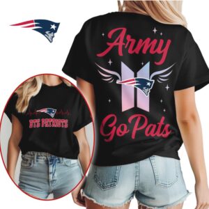 New England Patriots BTS Army K Pop Graphic Go Pats Fan Apparel T Shirt New England Patriots BTS Army K Pop Graphic Go Pats Fan Apparel T Shirt
