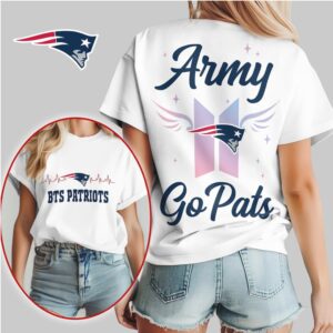 New England Patriots BTS Army K Pop Graphic Go Pats Fan Apparel T Shirt