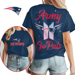 New England Patriots BTS Army K Pop Graphic Go Pats Fan Apparel T Shirt