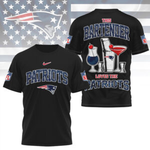 New England Patriots Bartender Classic Navy Football Fan Workout T Shirt