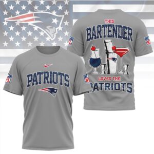 New England Patriots Bartender Classic Navy Football Fan Workout T Shirt