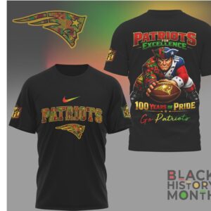 New England Patriots Black History Month 100 Years Of Pride Heritage T Shirt