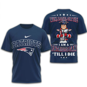 New England Patriots Fan Till I Die Win Lose Tie NFL Football tshirt