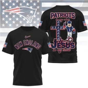 New England Patriots Jesus In My Heart Christian Faith Football Fan Graphic T Shirt