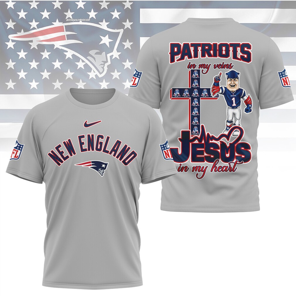 New England Patriots Jesus In My Heart Religious Faith Football Sports Fan Shirt New England Patriots Jesus In My Heart Religious Faith Football Sports Fan Shirt