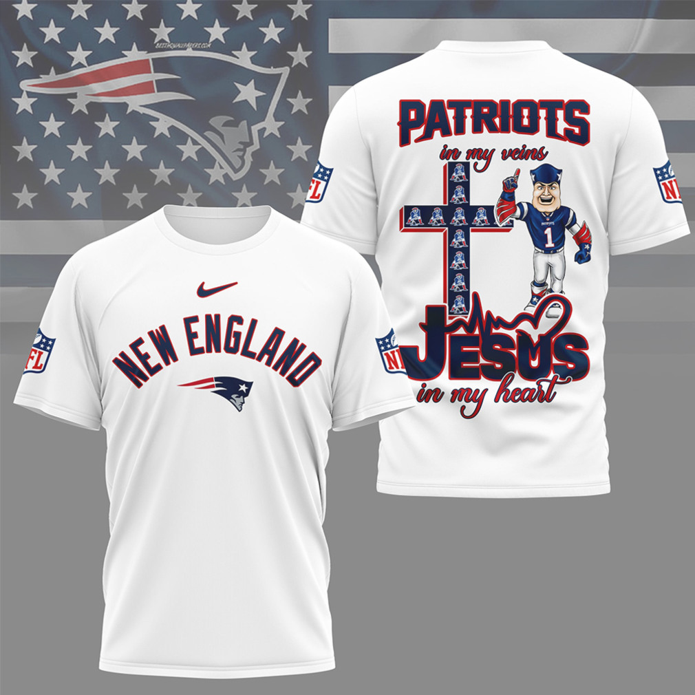 New England Patriots Jesus In My Heart Religious Faith Football Sports Fan Shirt New England Patriots Jesus In My Heart Religious Faith Football Sports Fan Shirt